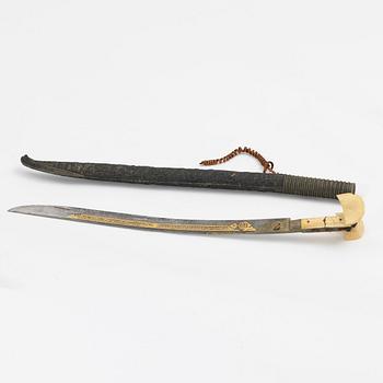 Yataghan, sword with scabbard, Ottoman.