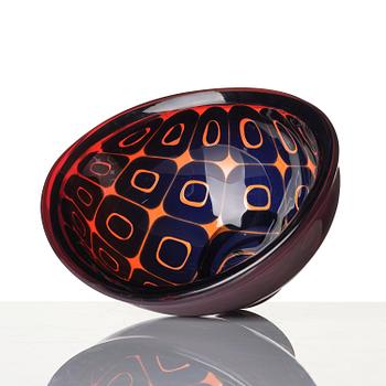 Sven Palmqvist, a "double" ravenna glass bowl, Orrefors 1953, no 530.