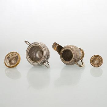 A 5-piece Persian tea service, first half of the 20th century.