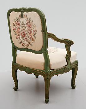 KARMSTOL. Rokoko, 1700-talets andra hälft.