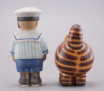 FIGURINER, 2 st, stengods, Lisa Larson, Gustavsberg.