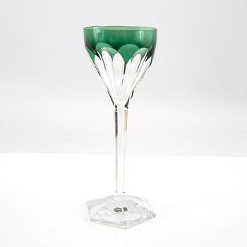 Wine glasses, 15 pcs, Val Saint Lambert, Belgium, second half of the 20th century.