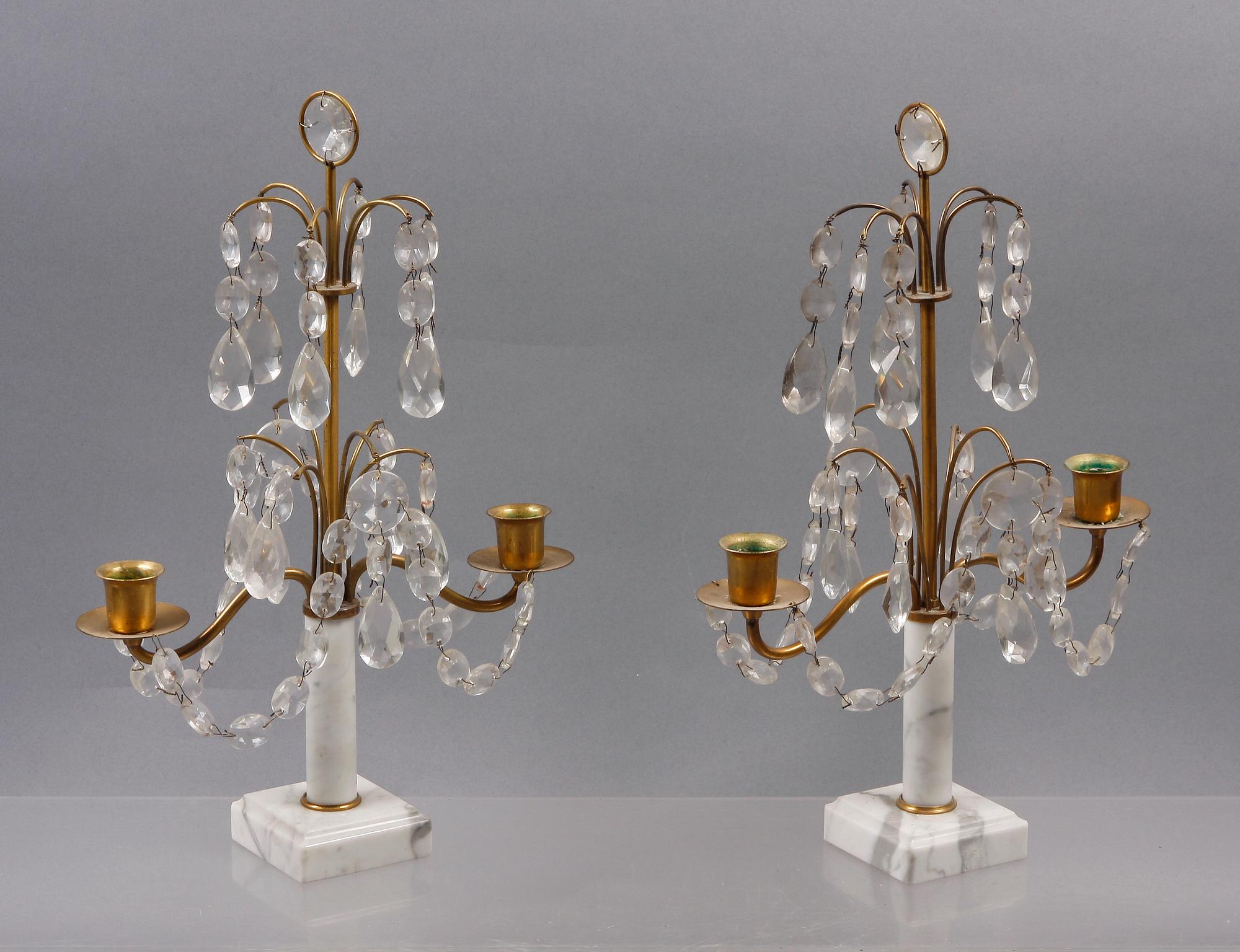 BORDSLYSTAR, ett par, gustaviansk stil, 1900-tal.