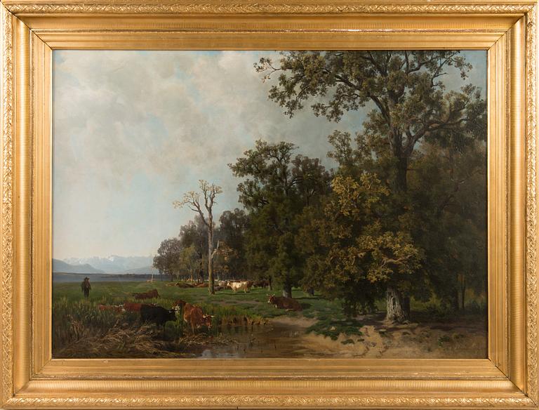 Amalia von Schwerin, oil on canvas, signed and dated 1844.