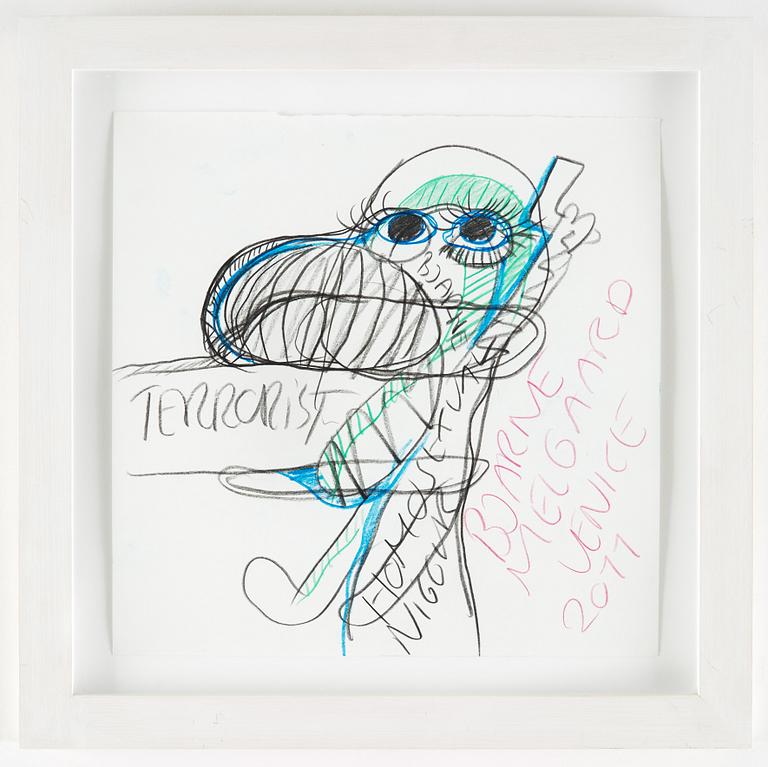 BJARNE MELGAARD, drawing on paper signed Bjarne Melgaard and dated Venice 2011.