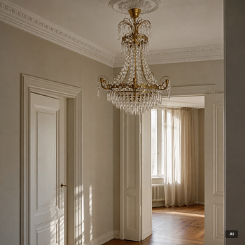 Chandelier, Gustavian style, first half of the 20th century.