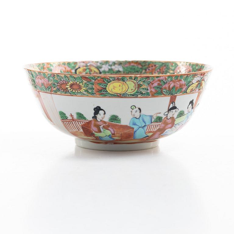 Fat och skål, porslin, Kanton, Kina, Qingdynastin, 1800-tal.
