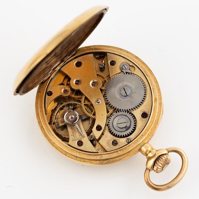 Pocket watch, 18K gold, 33 mm.