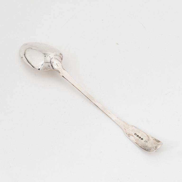 A silver fiddle-pattern basting spoon, mark of William Eley, William Fearn & William Chawner, London 1812.