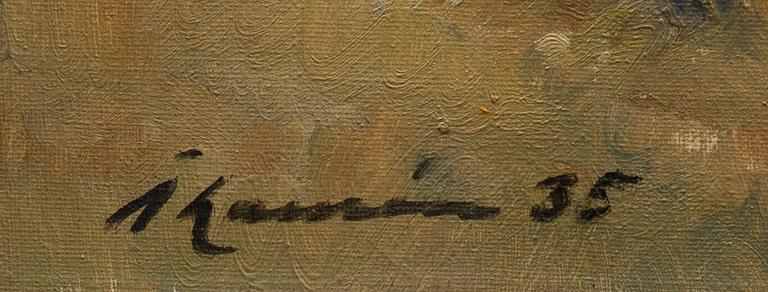 PER ÅKE LAURÉN, öljy kankaalle, signeerattu ja päivätty -35.