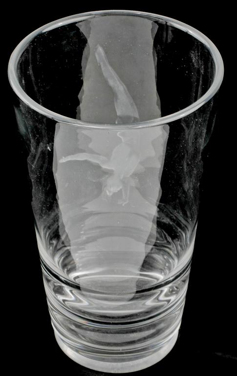 VAS, glas, Vicke Lindstrand, Orrefors, signerad och otydligt märkt, 1900-talets andra kvartal.
