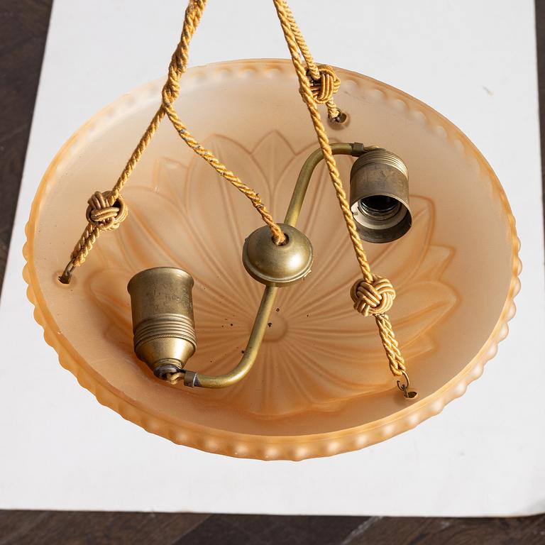 Harald Notini, taklampa, modell "10074", Arvid Böhlmarks Lampfabrik, Stockholm, 1930-tal.