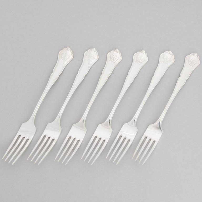 BESTICKUPPSÄTTNING, 50 delar, silver, "Chippendale", Kultakeskus, Tavastehus 1938-1977.