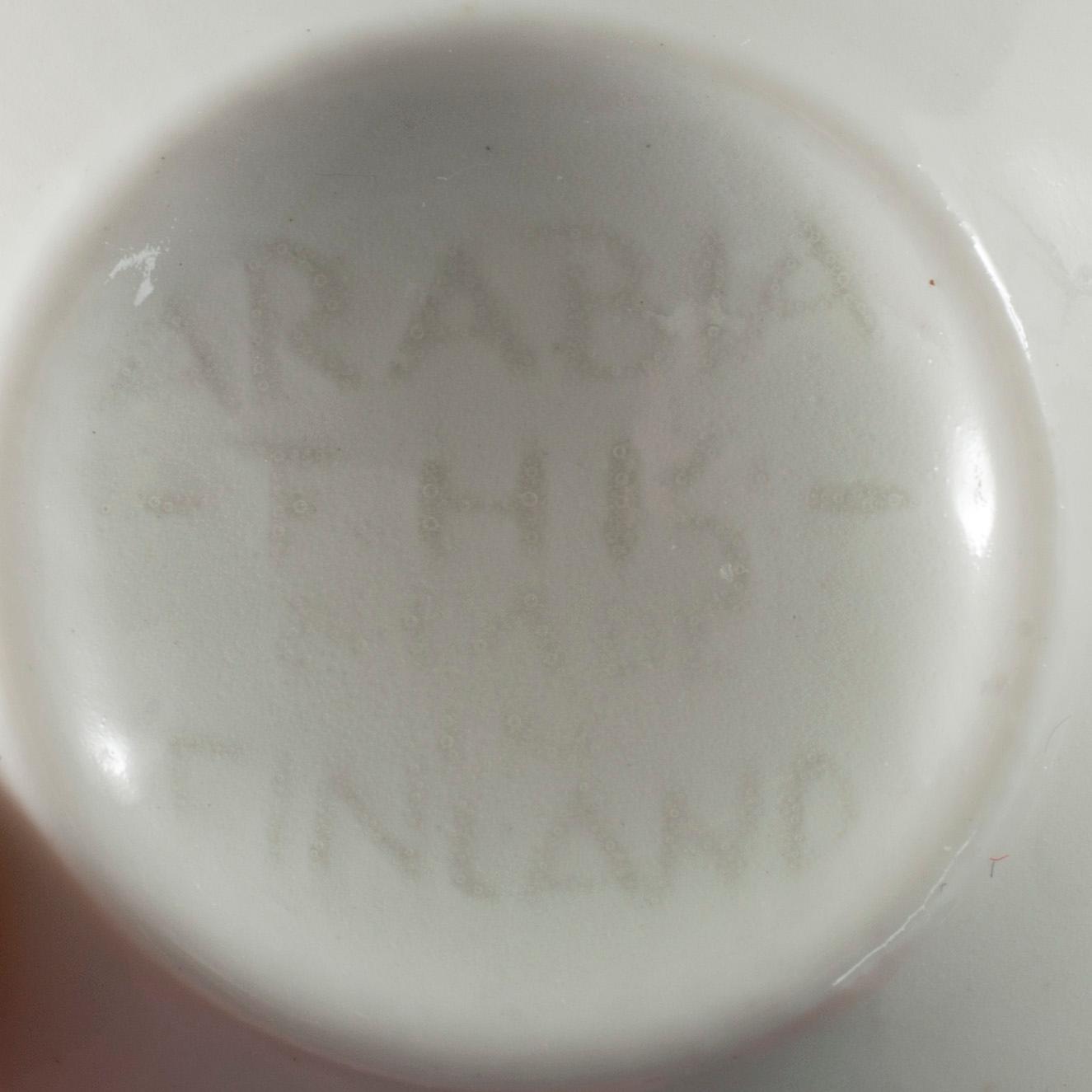 MALJOJA, 4 kpl, riisiposliinia, Friedl Holzer-Kjellberg Arabia 1900-luvun puoliväli.