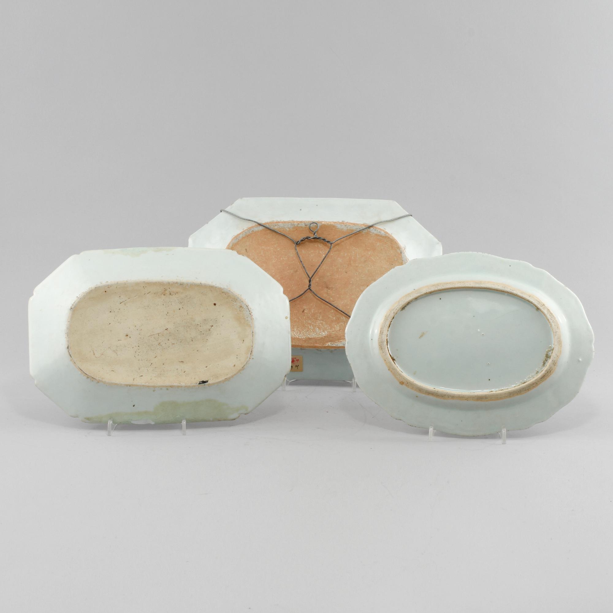 FAT, 3 st, porslin, Kina, 1700-tal.