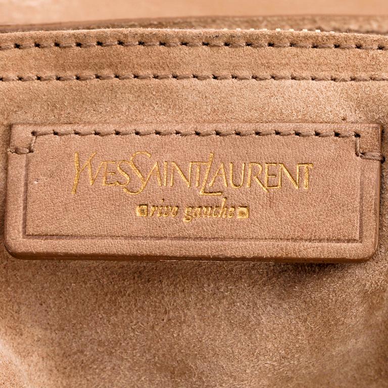 YVES SAINT LAURENT, a beige suede handbag, Muse Two".