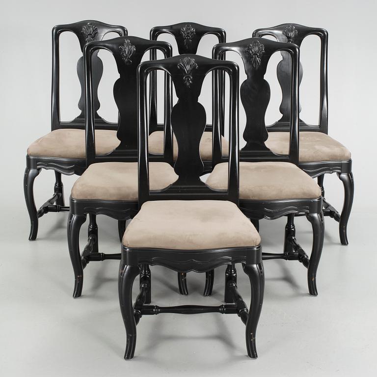 STOLAR, 6 st, senbarockstil, 1900-talets första hälft.
