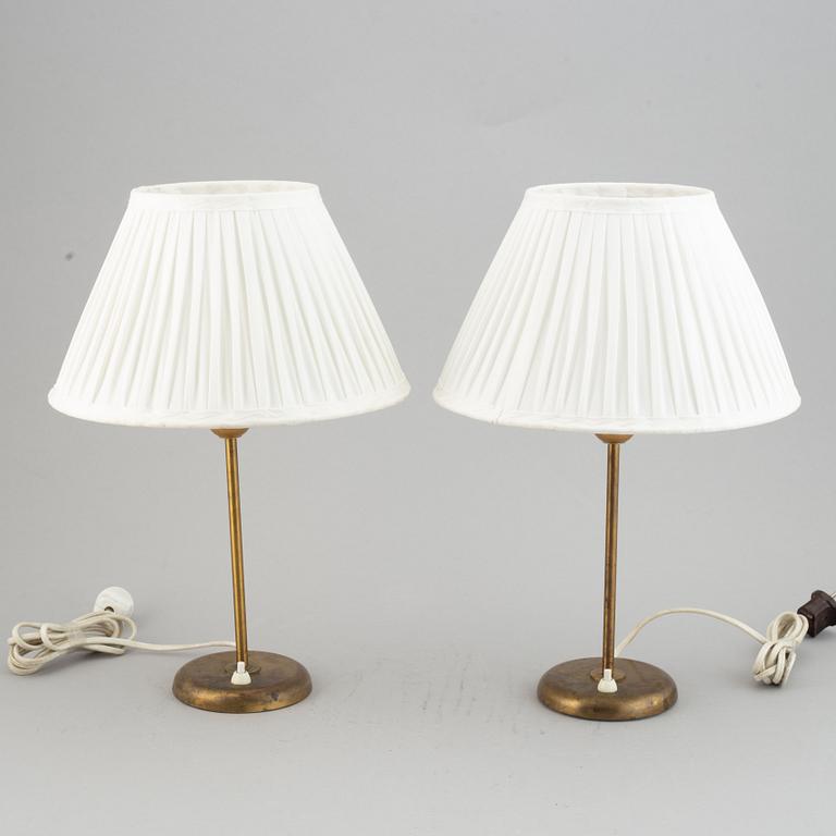 Bordslampor, ett par, Böhlmarks, 1900-talets mitt.