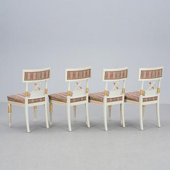 STOLAR, 8 st, sengustaviansk stil, 1900-tal, brännmärka med ägarmonogram och signatur B.L.