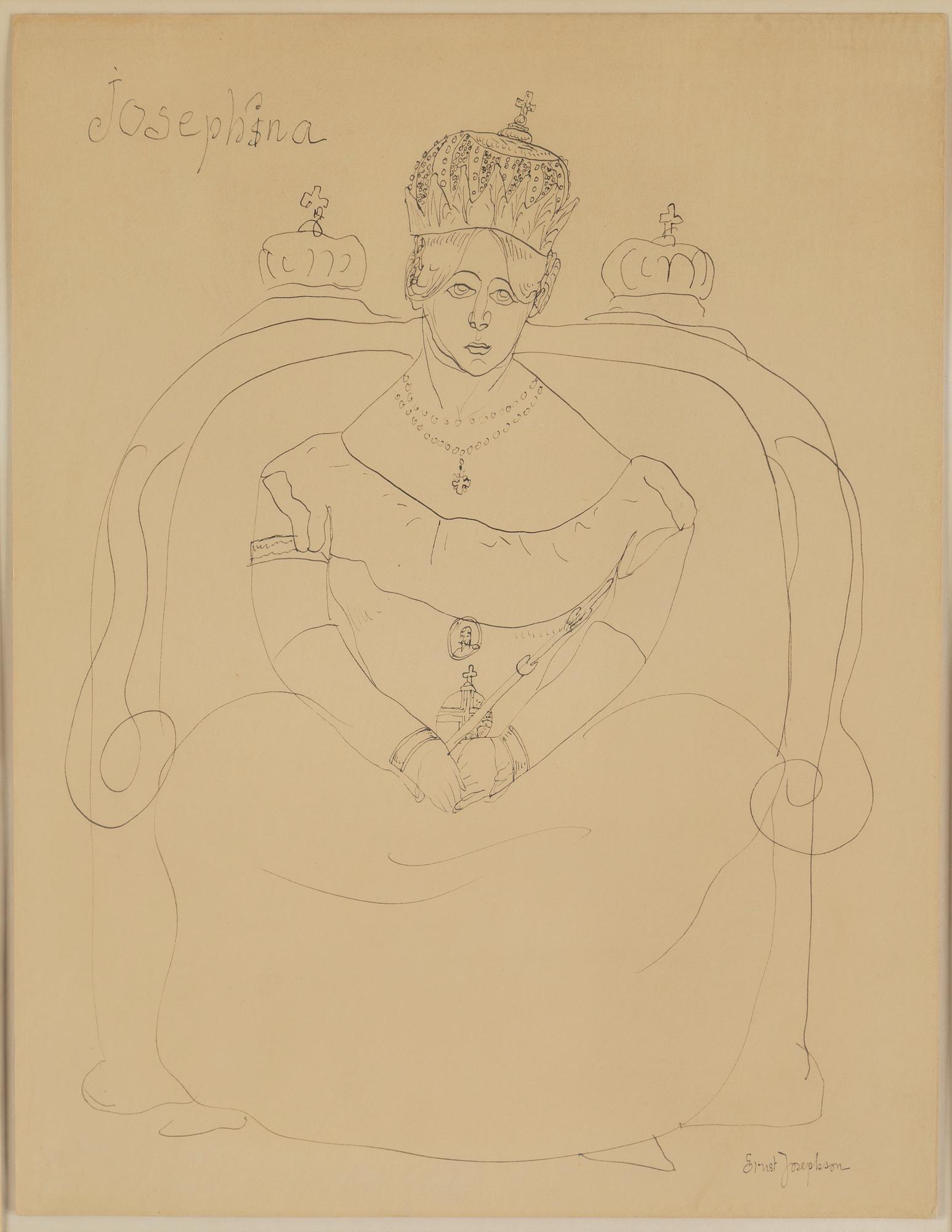 ERNST JOSEPHSON, ink drawing, signed.