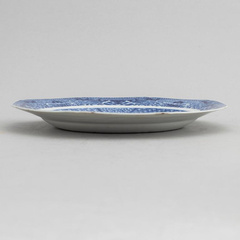 A set of four blue and white dishes, Qing dynasty, Qianlong (1736-95).