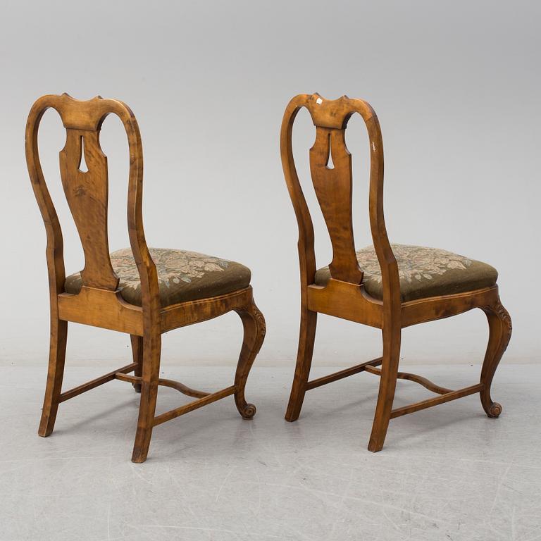 Ten rococo style chairs, early 20th century.