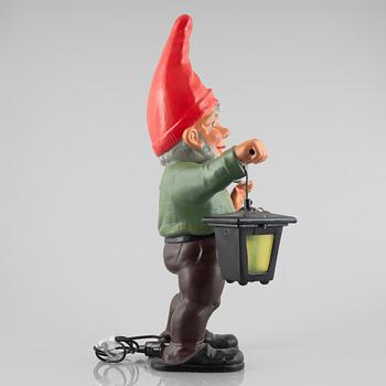 Gnome with lantern, earthenware, Heissner, West Germany, second half of the 20th century.