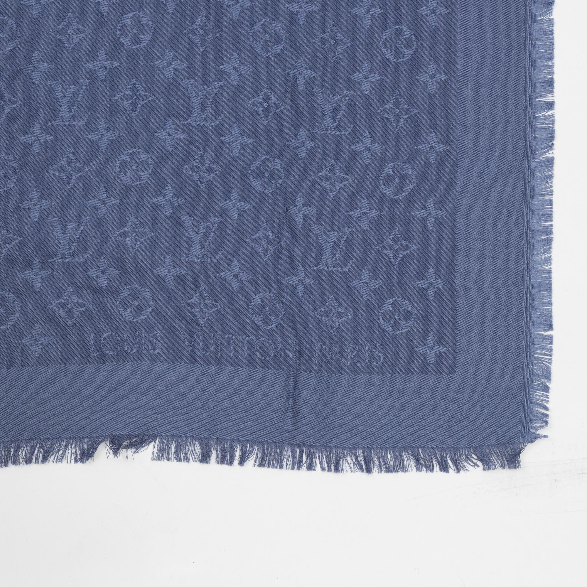 Louis Vuitton, a monogram silk and wool mix shawl.