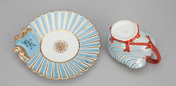 CUP AND SAUCER, A. Popov, Russia, mid 19th century.
