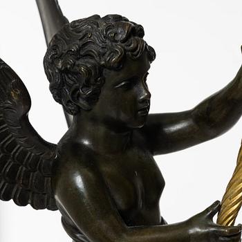 Kandelabrar, ett par, för fyra ljus, Frankrike, 1800-talets början, Empire.