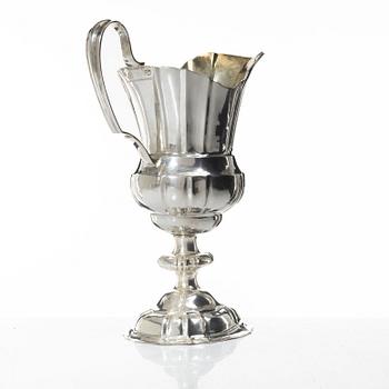 A Berlin silver pitcher, marks of Johann Gottlieb I. Matthes, 1740's.