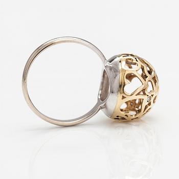 Ring, 14K guld, diamanter ca 0.012 ct tot. Moskva.