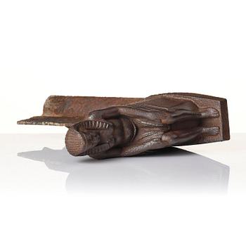 A pair of French Empire cast iron chenets, first part 19th century.