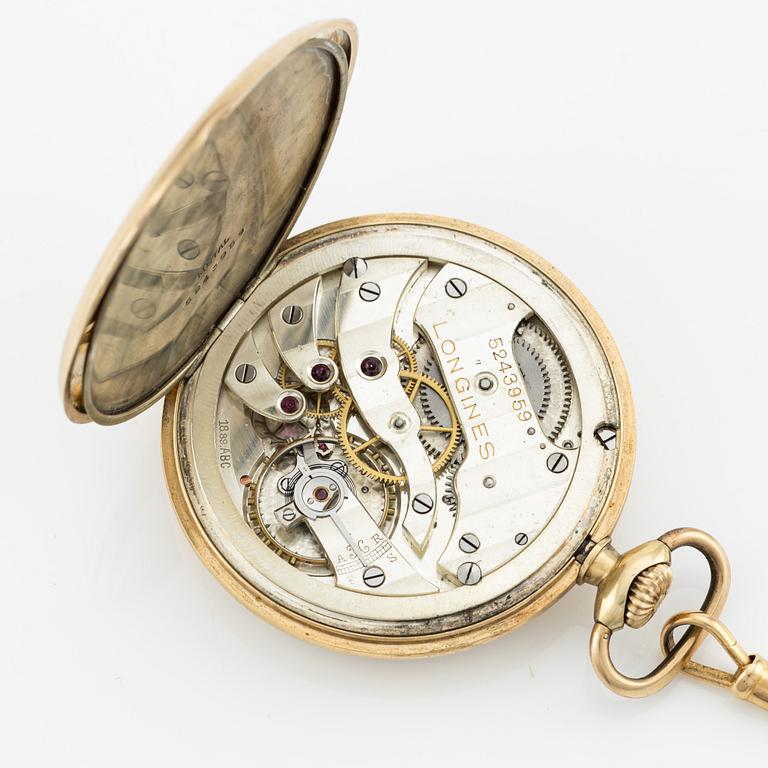 Longines, fickur, 14K guld, 48 mm.