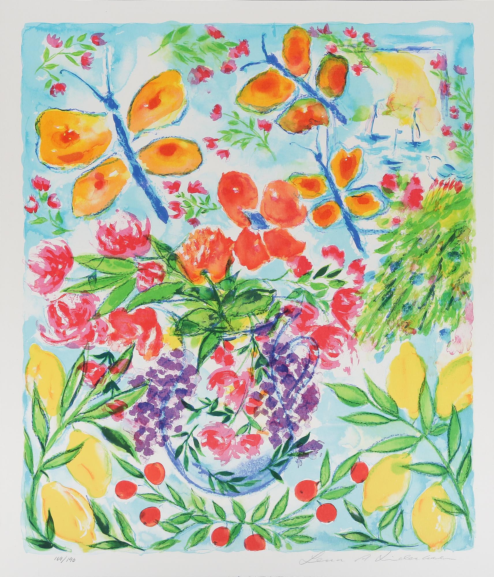 LENA LINDERHOLM, färglitografi, signerad och numrerad 169/190.