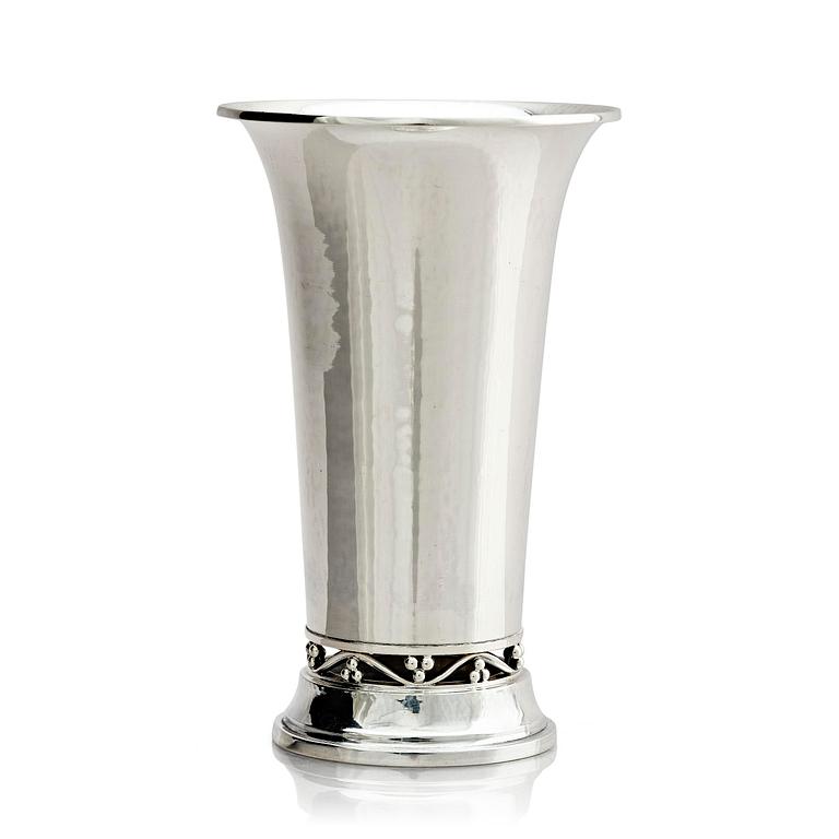 Georg Jensen, a sterling silver vase, design Harald Nielsen, model no 469A, Copenhagen, Denmark 1933-1944.
