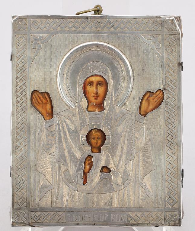 IKON, med silverriza, Moskva, Ryssland, 1886.