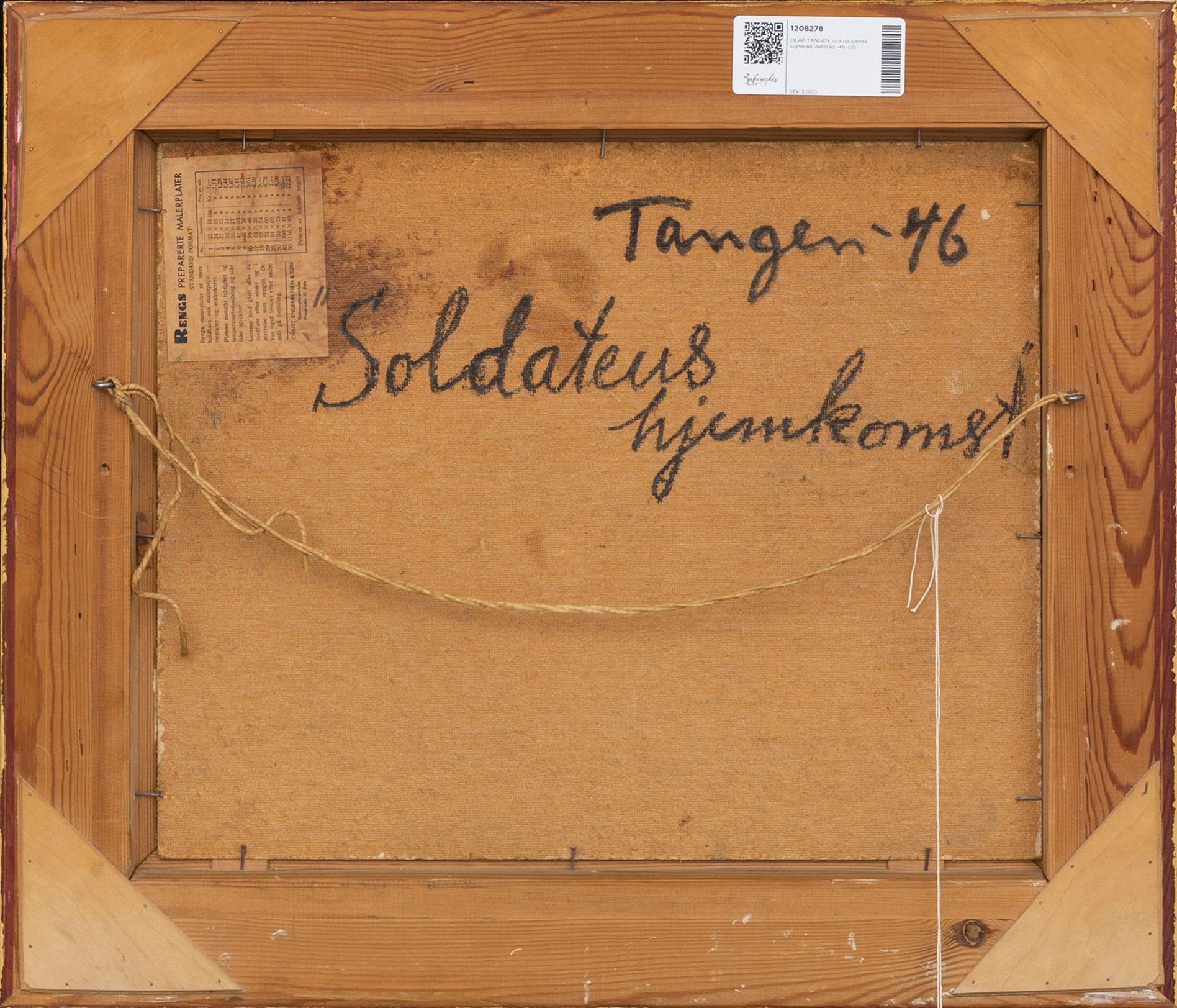 OLAF TANGEN,oil on panel, signed, dated -46.