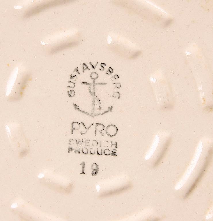 SERVISDELAR, 14 st, "Pyro Grön", Wilhelm Kåge, Gustavsberg.