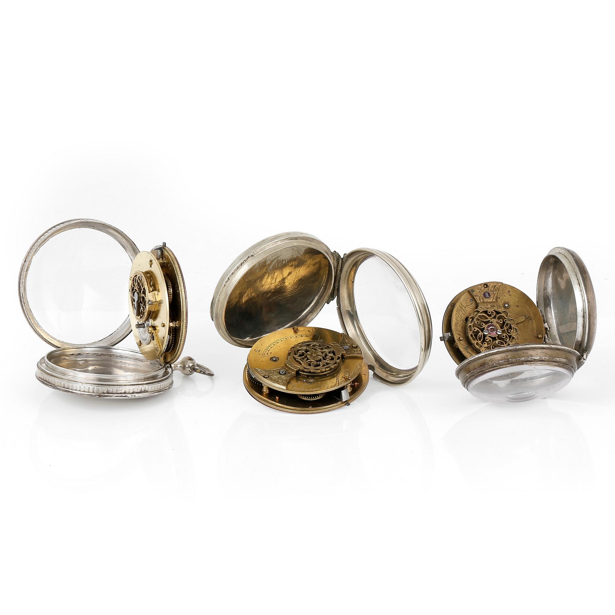 FICKUR, 3 st, silver, tot vikt ca 325,6 gram.