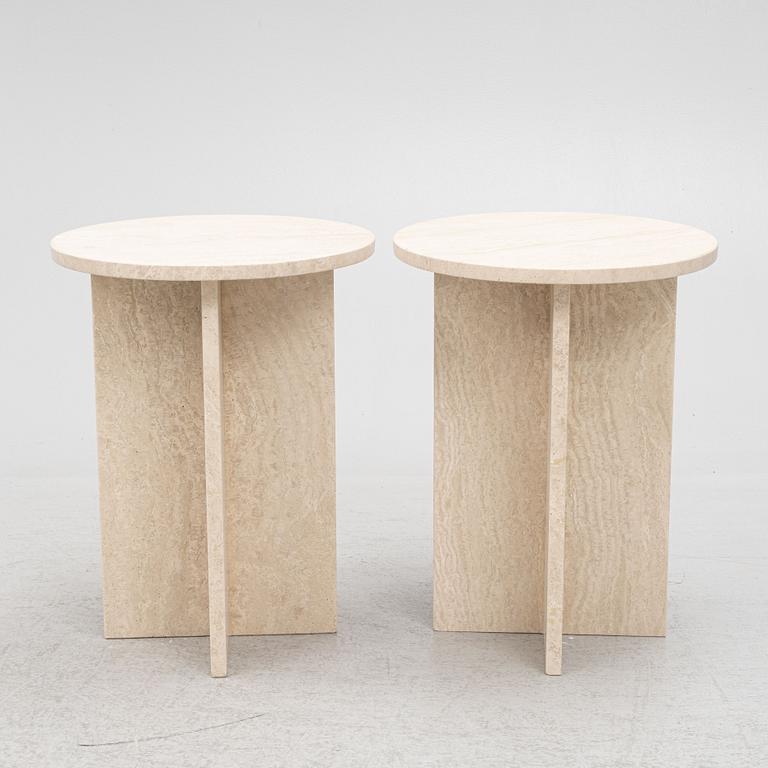 A pair of sidetables, contemporary.