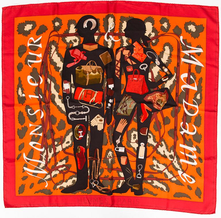 HERMÈS, TVÅ SIDENSCARFAR, "Monsieur et Madame II".