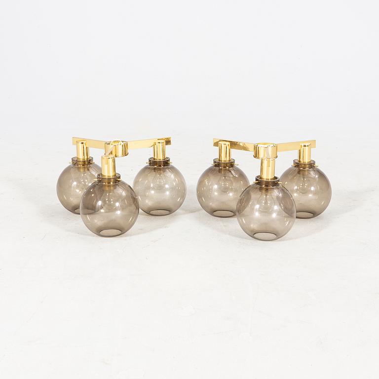 A set of two Hans-Agne Jakobsson brass ceiling pendants later part of the 20th century.