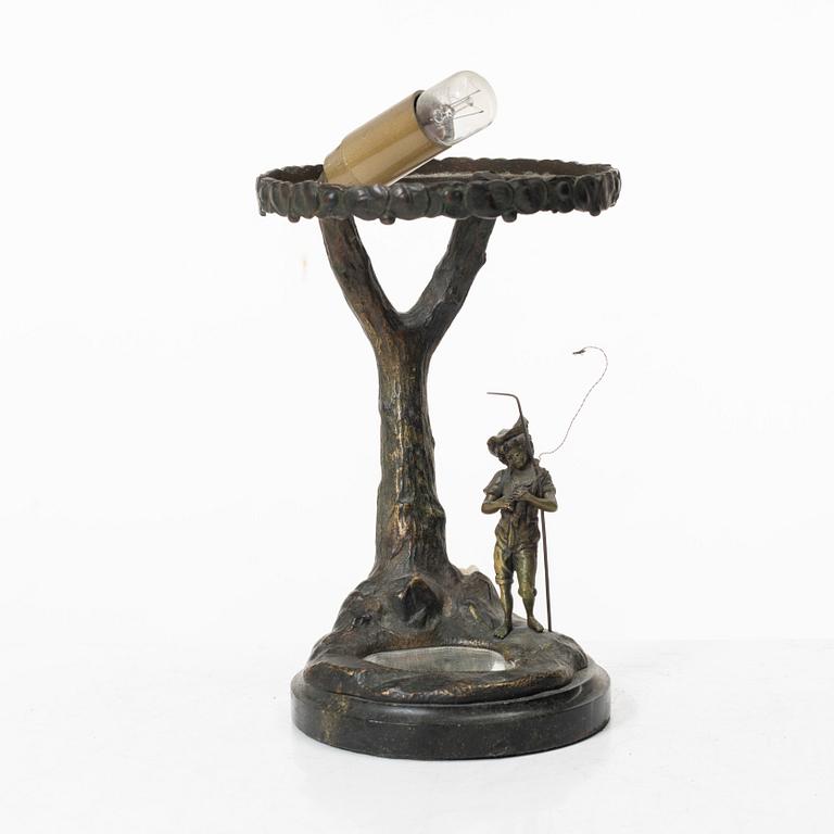 A bronze table lamp, 1920's.