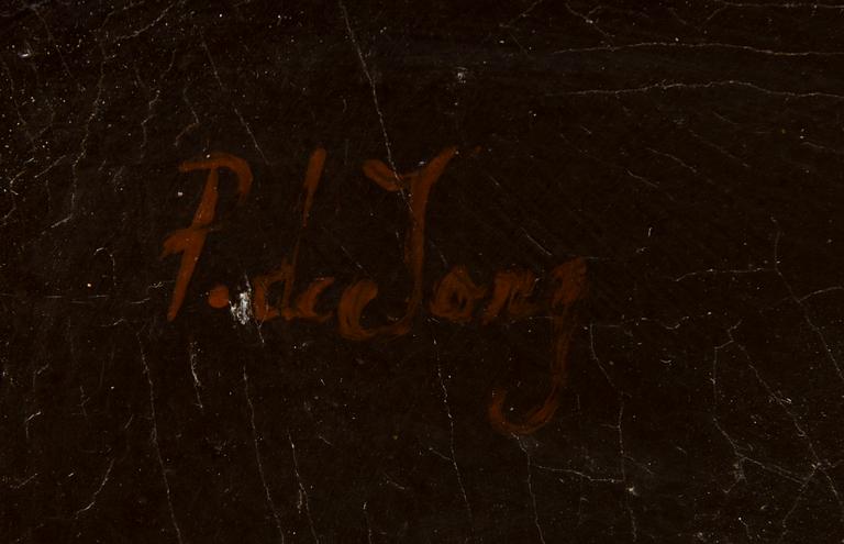 Unknown artist, oil on canvas, signed P. de Jong, early 20th century.