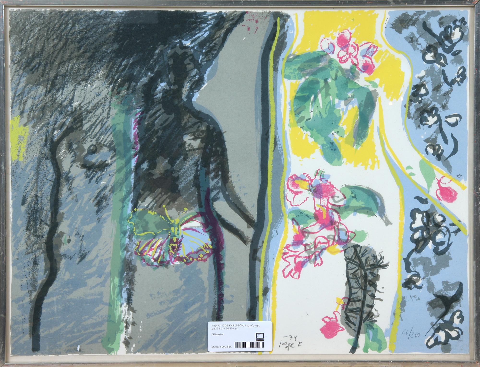 IGGE KARLSSON, litografi, sign, dat -74 o nr 66/260.