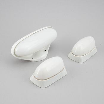 WILHELM WAGENFELD, three ceramic wall lights, Lindner Keramik, Bamberg, 1950's/60's.