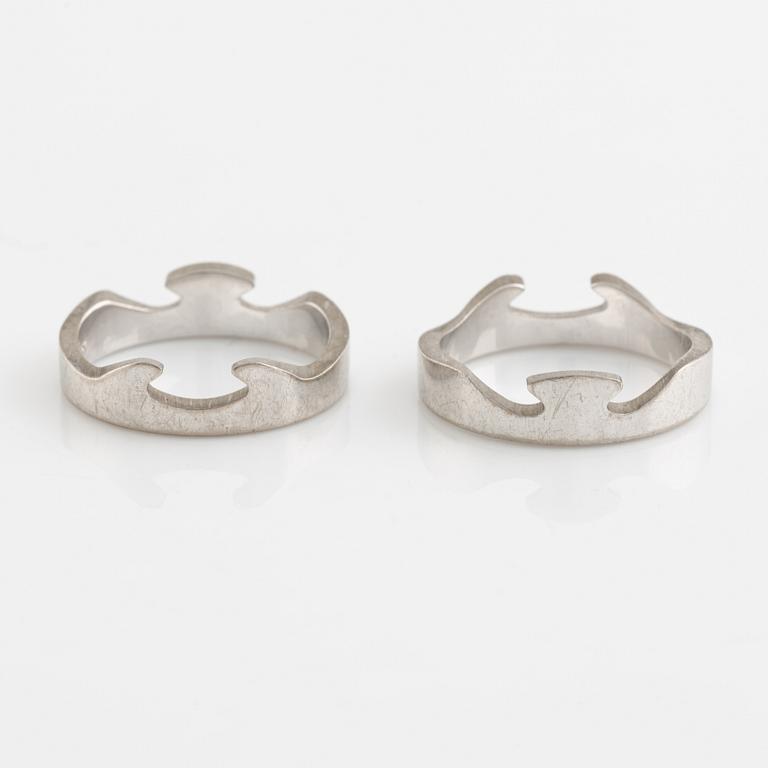 18K white gold "Fusion" two rings, Nina Koppel.