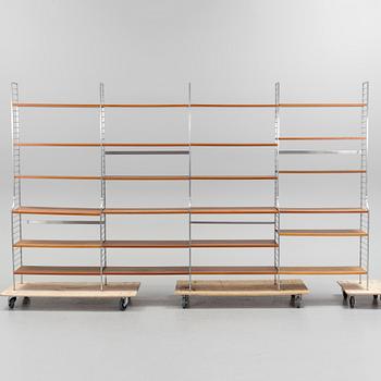 A 1950s "String" four-section book shelf by Nils Strinning.