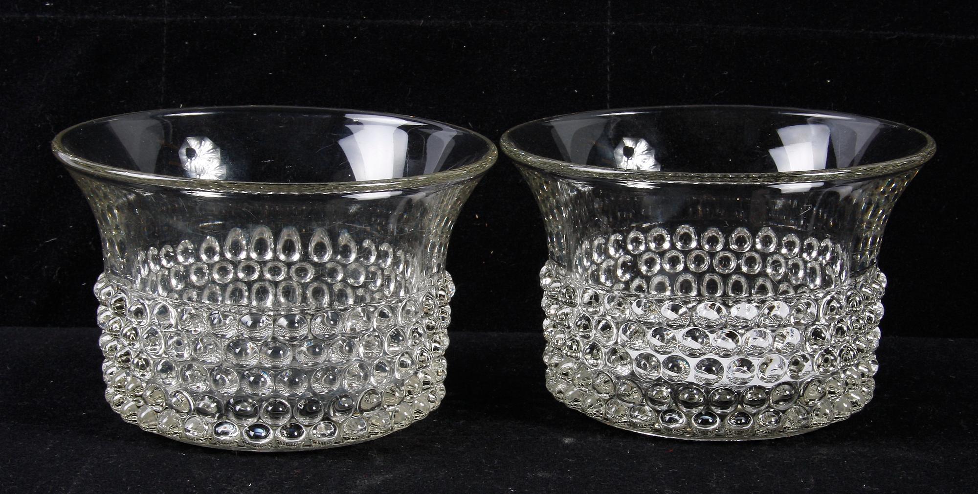 SKÅLAR, ett par, glas, Nuutajärvi.